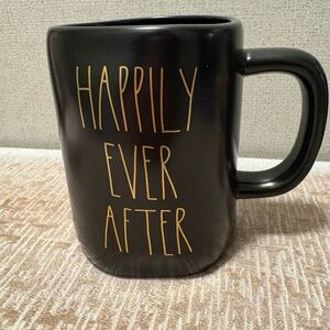 Rae Dunn Black and Gold Happily Ever After Mug